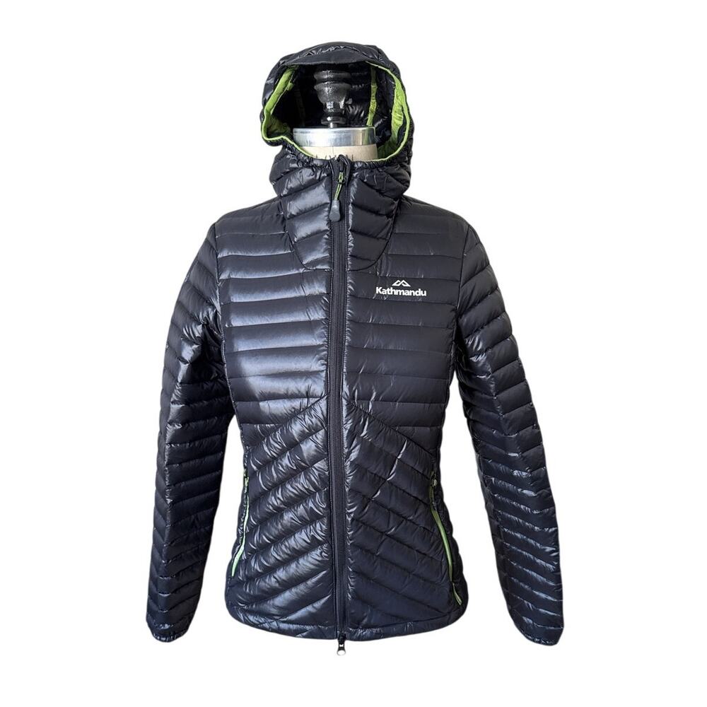 Kathmandu Flinders Down Puffer Jacket in Black and Green Size 6